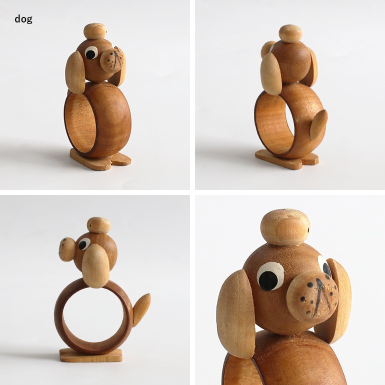 VINTAGE｜WOODEN アニマル リングオブジェ