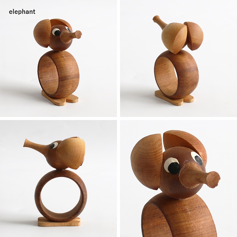 VINTAGE｜WOODEN アニマル リングオブジェ