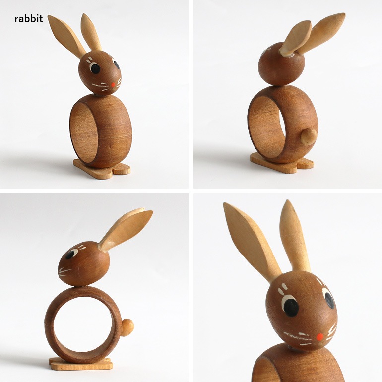 VINTAGE｜WOODEN アニマル リングオブジェ