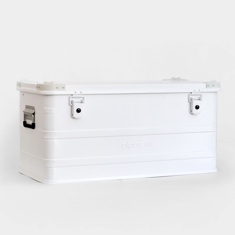 ALPOS アルポス｜ALUMINUM CONTAINER WITH STACKING CORNER (White) L 92L