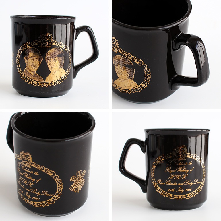 VINTAGE｜Princess Diana＆Prince Charles Royal Wedding MUG【BLACK】