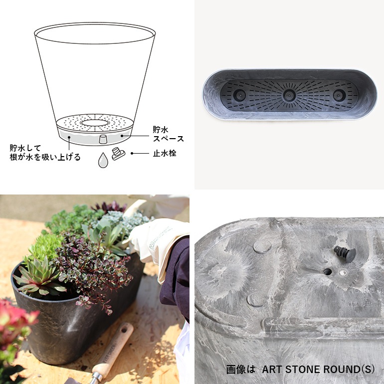 amabro アマブロ｜ART STONE CONTAINER ROUND(M)