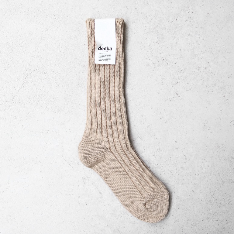 decka quality socks デカクォリティソックス｜CASED HEAVY WEIGHT PLAIN SOCKS エクリュ