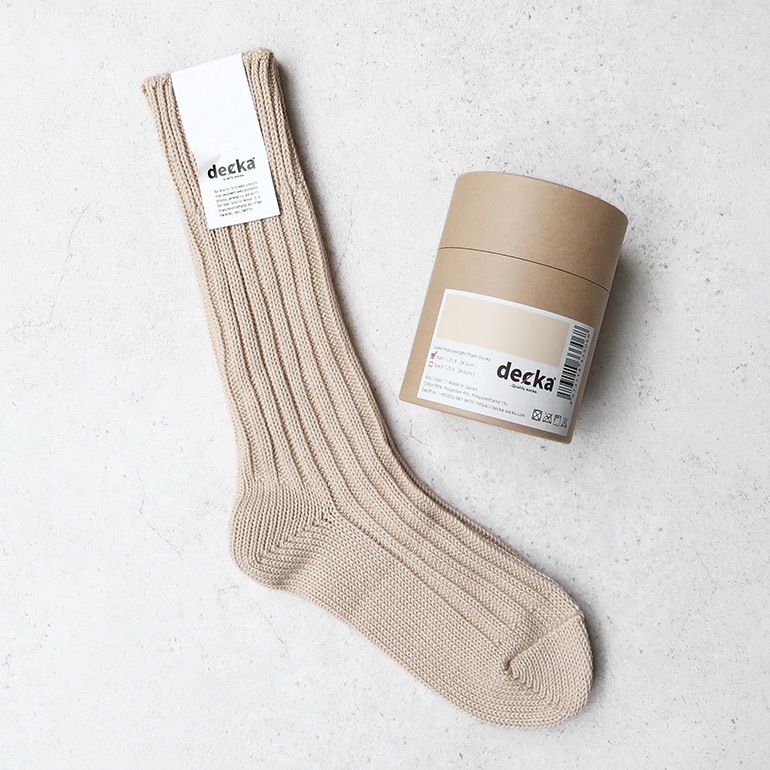 decka quality socks デカクォリティソックス｜CASED HEAVY WEIGHT PLAIN SOCKS エクリュ