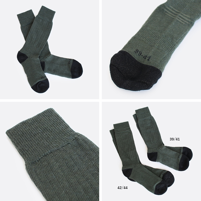 デッドストック フランス軍 ウインターソックス オリーブ