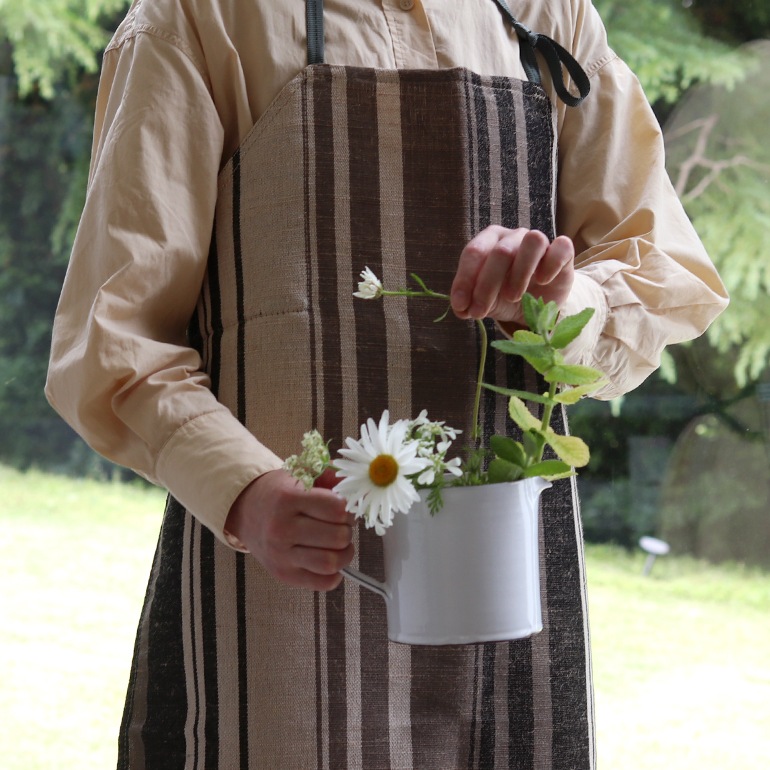 【取扱い終了/セール】PUEBCO プエブコ｜COTTON JUTE STRIPE APRON