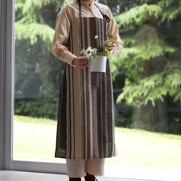【取扱い終了/セール】PUEBCO プエブコ｜COTTON JUTE STRIPE APRON