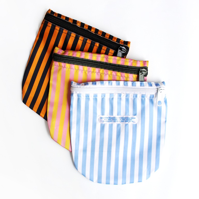 PUEBCO プエブコ｜SCHOOL TIE FABRIC SEMICIRCLE POUCH