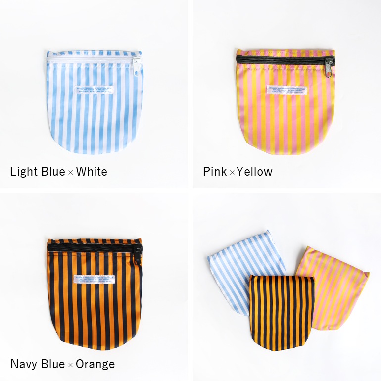 PUEBCO プエブコ｜SCHOOL TIE FABRIC SEMICIRCLE POUCH