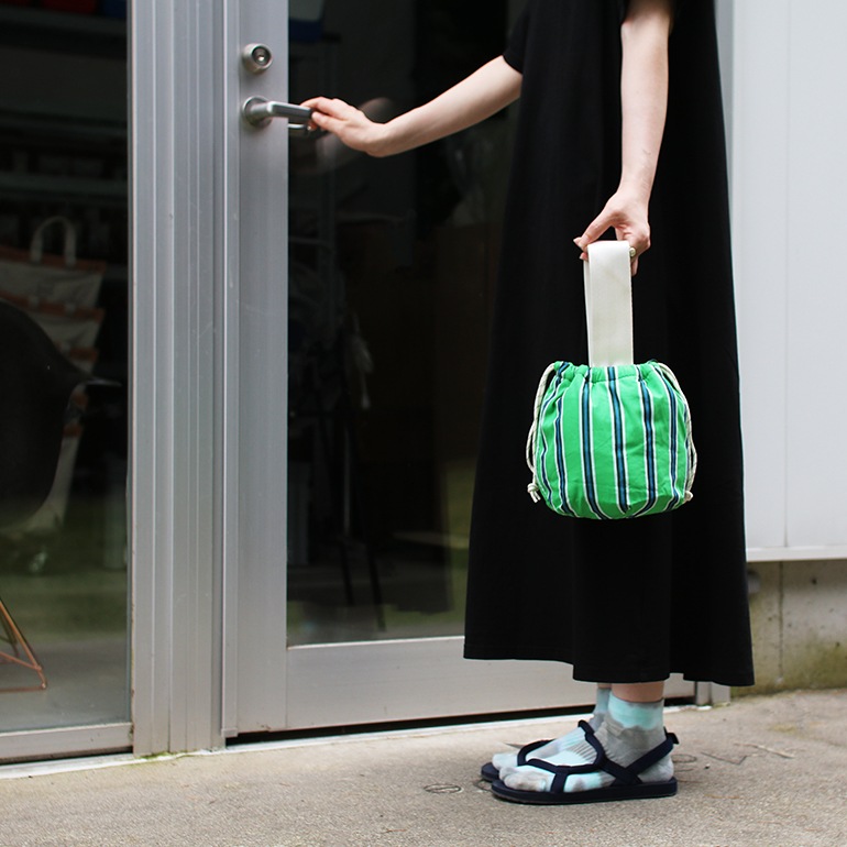 PUEBCO プエブコ｜SHIRT FABRIC DRAWSTRING BAG シャツ ファブリック ドローストリング バッグ
