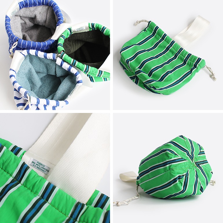 PUEBCO プエブコ｜SHIRT FABRIC DRAWSTRING BAG シャツ ファブリック ドローストリング バッグ