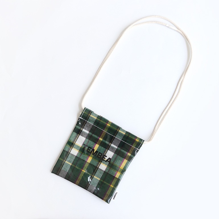TEMBEA テンベア｜巾着 POCHETTE (PVC)　CHECK GREEN
