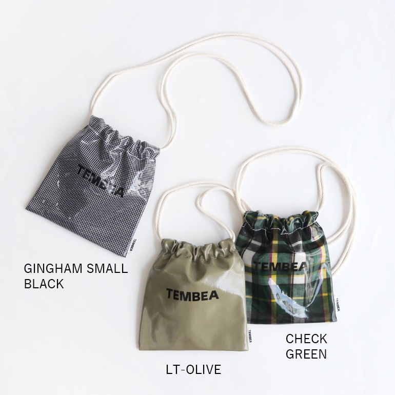 TEMBEA テンベア｜巾着 POCHETTE (PVC)　CHECK GREEN