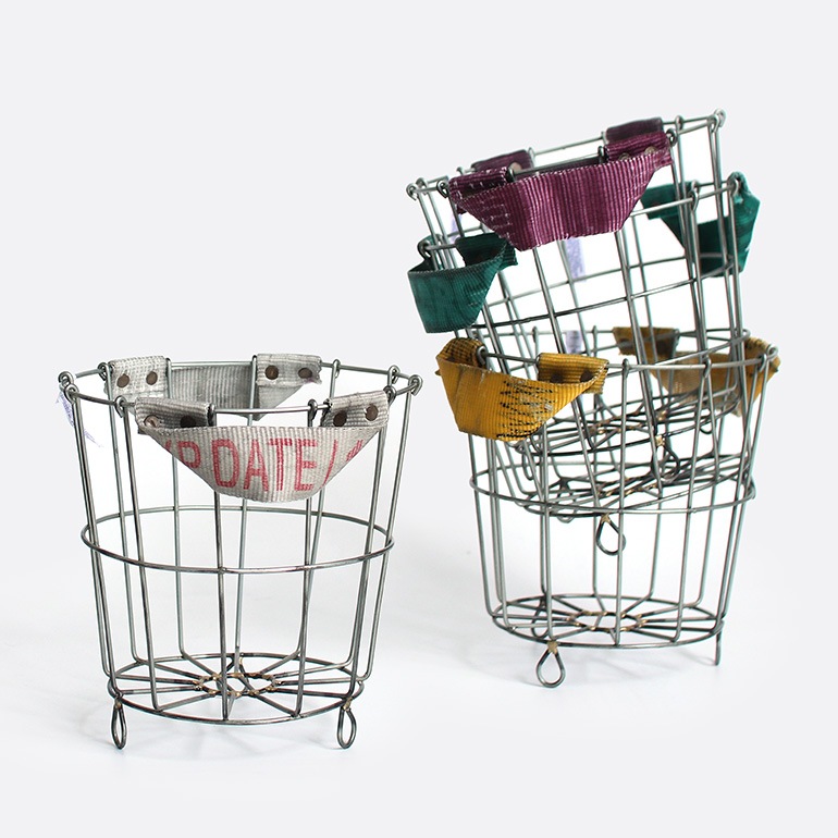 PUEBCO プエブコ｜BELT HANDLE ROUND BASKET ベルトハンドル ラウンド バスケット