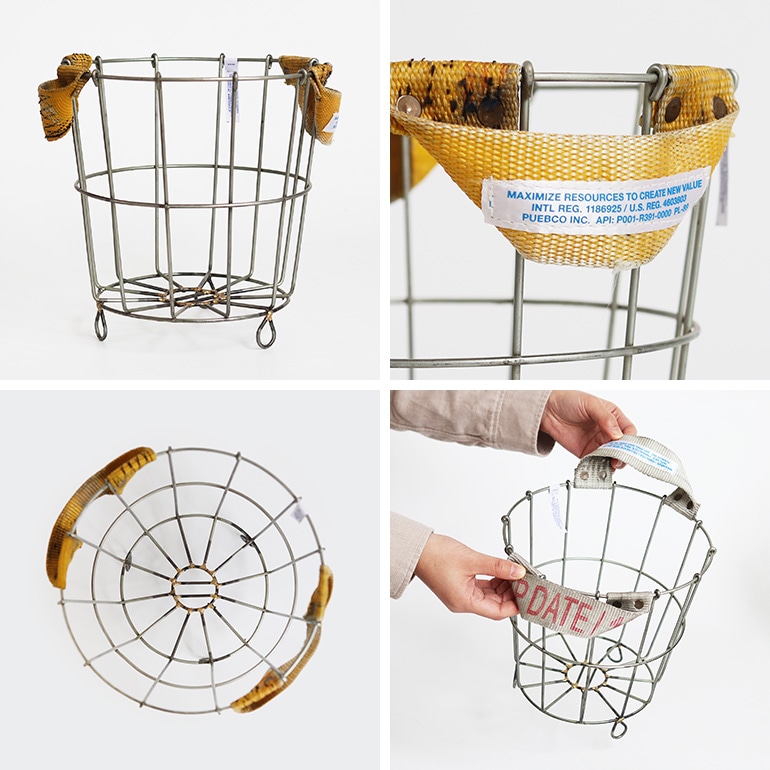 PUEBCO プエブコ｜BELT HANDLE ROUND BASKET ベルトハンドル