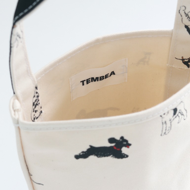 TEMBEA(テンベア) ショルダーバッグ美品  - アイボリー×黒 アニマル柄 TEMBEA テンベア｜BAGUETTE TOTE MINI DOG-1/BLACK 通販｜DUPON35