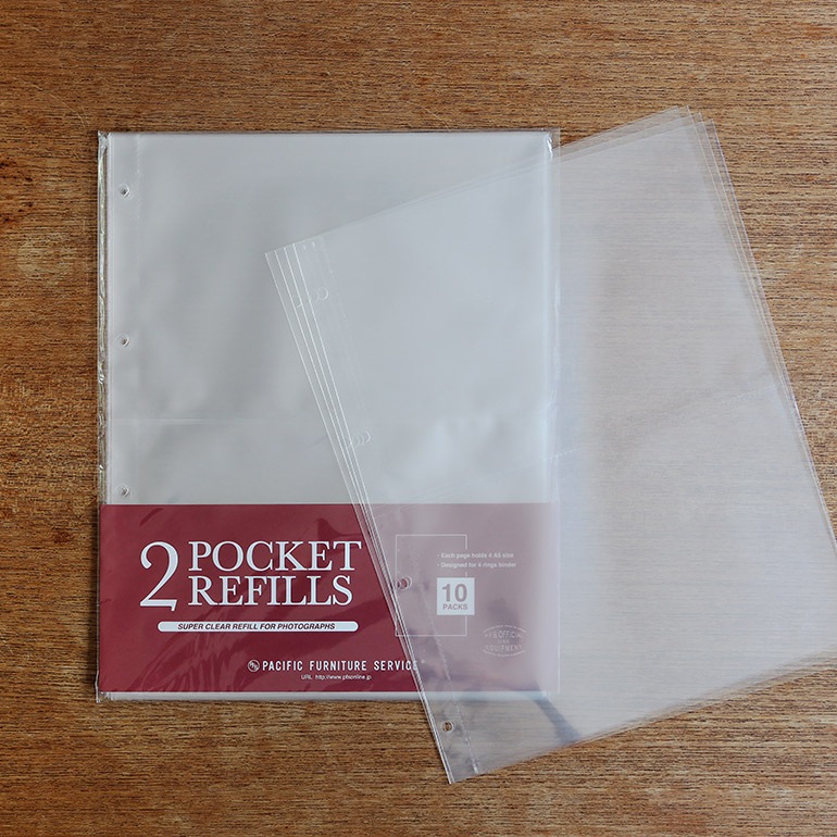 PACIFIC FURNITURE SERVICE パシフィックファニチャーサービス｜P.F.S. 2 POCKET REFILLS クリアポケットリフィル （10枚入り）