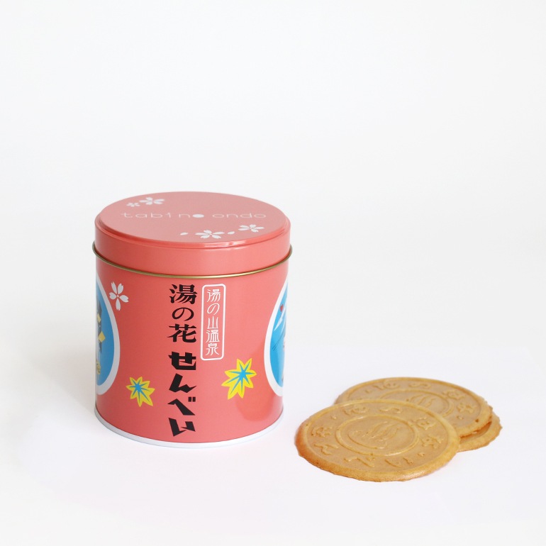 湯の花せんべいmini缶 tabino ondo (18枚入)
