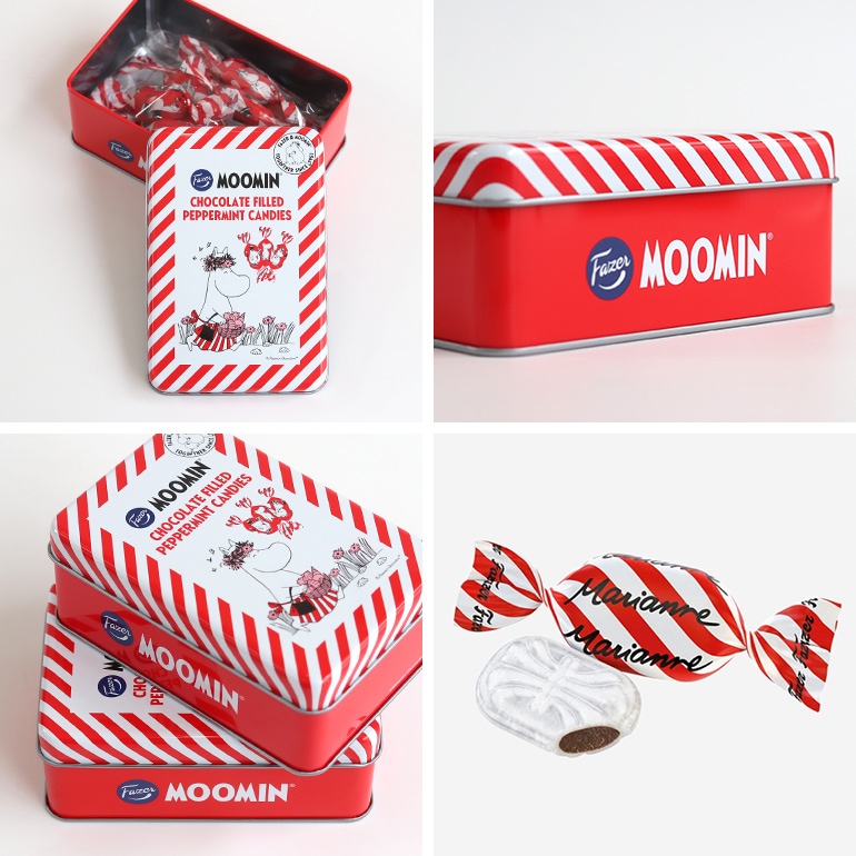 Fazer ファッツェル｜ムーミンマリアンヌ缶　ペパーミントチョコレートキャンディー
