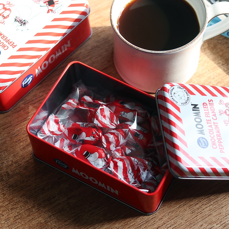 Fazer ファッツェル｜ムーミンマリアンヌ缶　ペパーミントチョコレートキャンディー