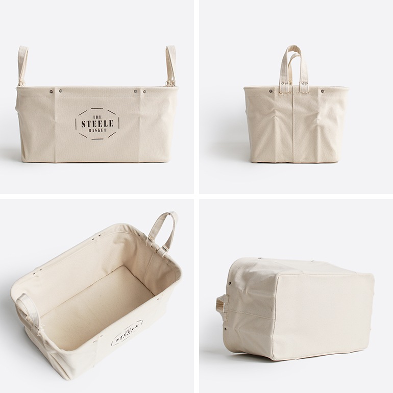 超希少　steele canvas basket バスケット STEELE CANVAS BASKET スチールキャンバスバスケット｜SQUARE BASKET