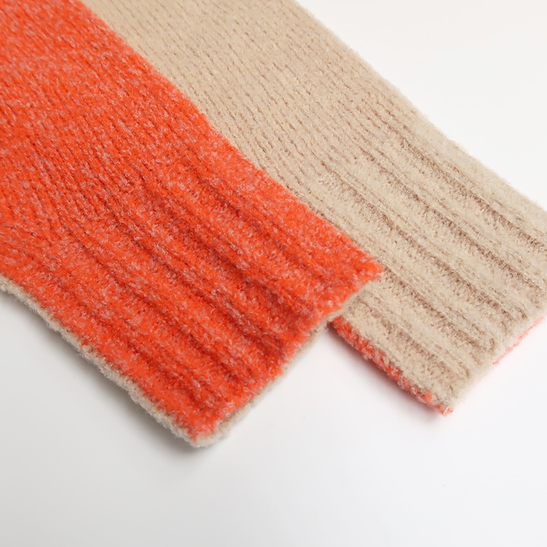 maillot マイヨ｜“mature” Wool Bicolor Crew Wide Sweater【全3色】