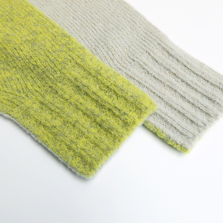 maillot マイヨ｜“mature” Wool Bicolor Crew Wide Sweater【全3色】