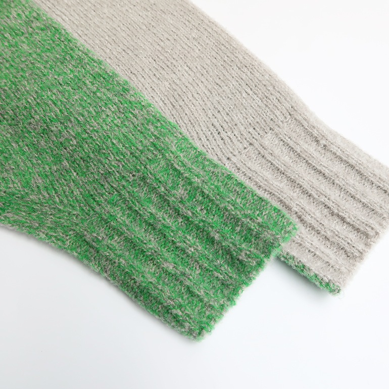 maillot マイヨ｜“mature” Wool Bicolor Crew Wide Sweater【全3色】