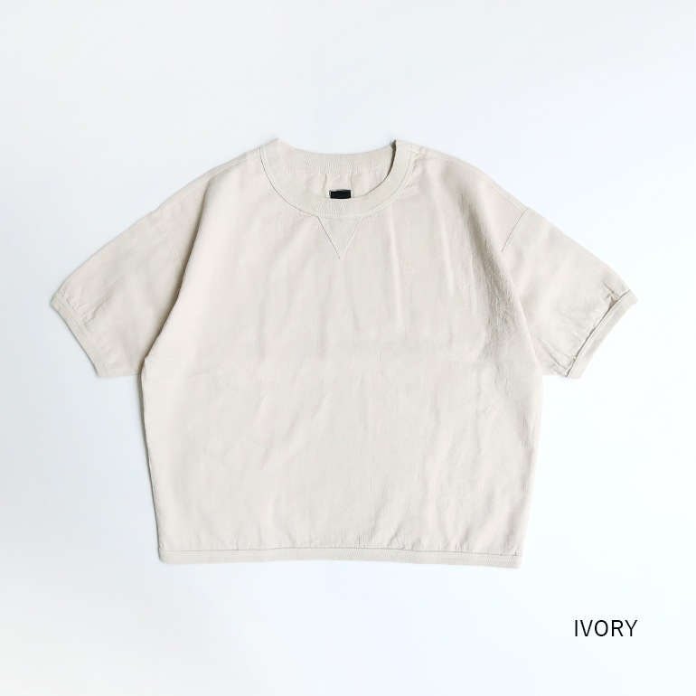 【セール】maillot マイヨ｜Linen Rich Big Sweat Shirt-Tee【全4色】