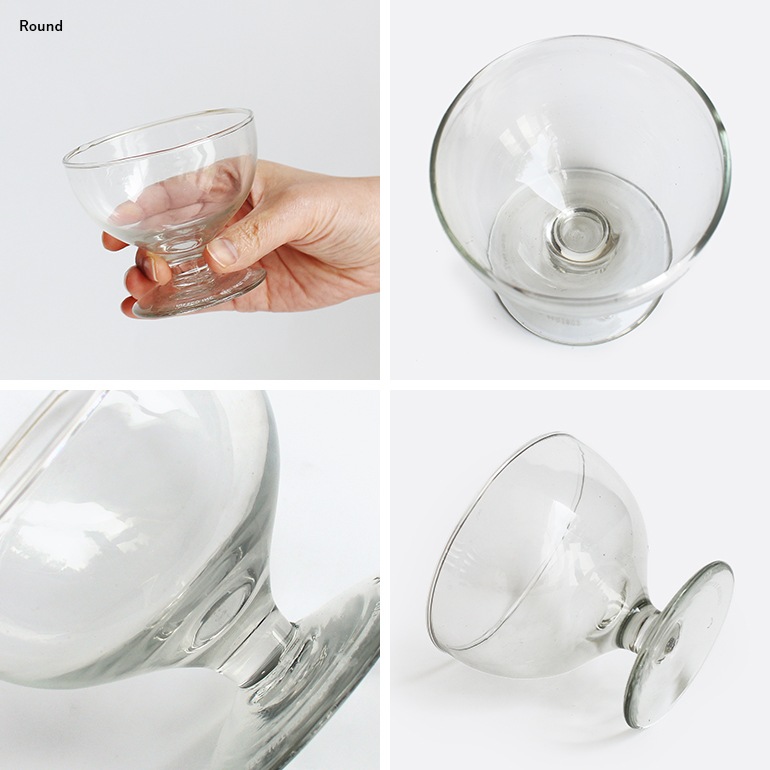 PUEBCO プエブコ｜BLOW GLASS DESSERT CUP Round/Triangle ブロー ガラス デザート カップ