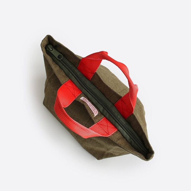PUEBCO プエブコ｜VINTAGE WOOL GARMENTS ZIP TOTE / Red Lining