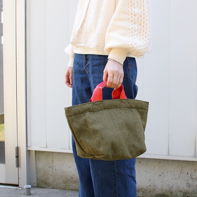 PUEBCO プエブコ｜VINTAGE WOOL GARMENTS ZIP TOTE / Red Lining