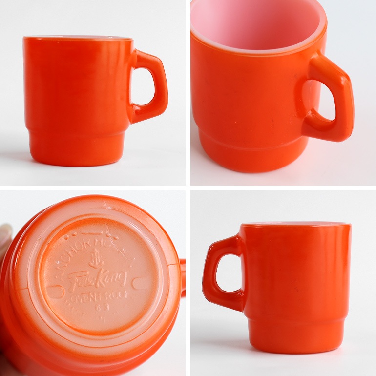 VINTAGE｜Fire-King スタッキングマグ【Orange】