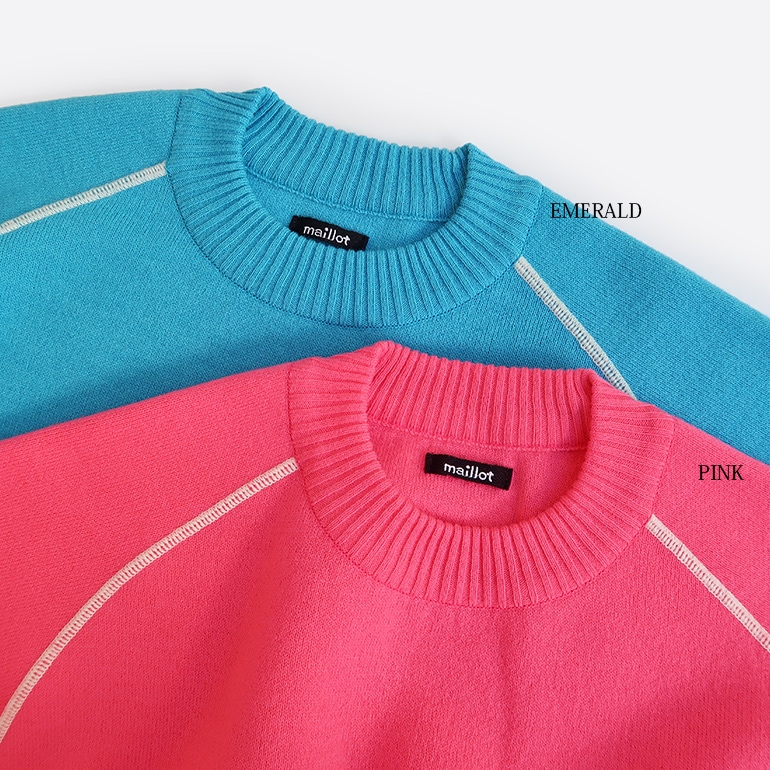maillot マイヨ｜“mature” Light Double Knit Crew【全2色】