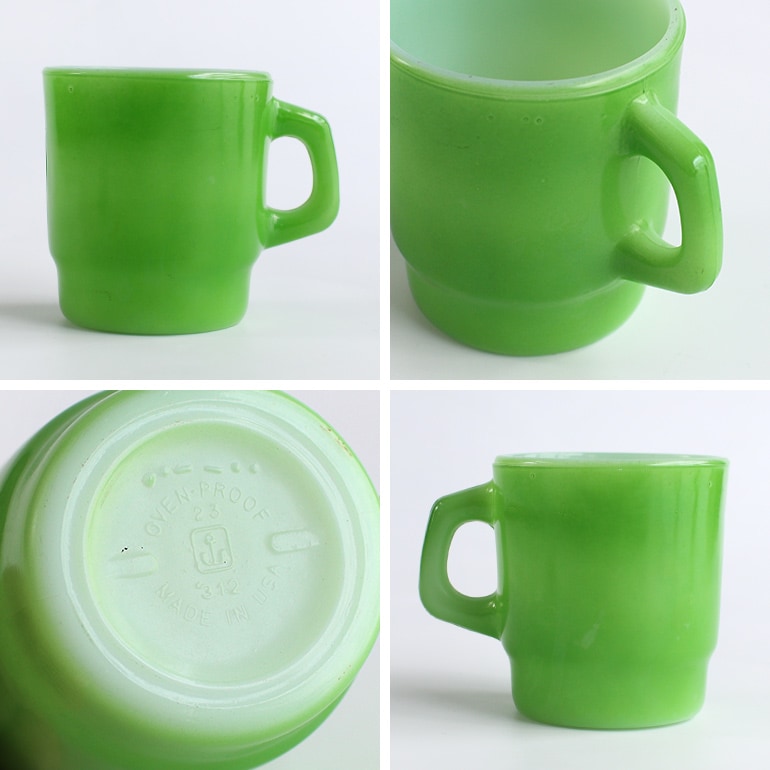 VINTAGE｜Fire-King スタッキングマグ【Green】A