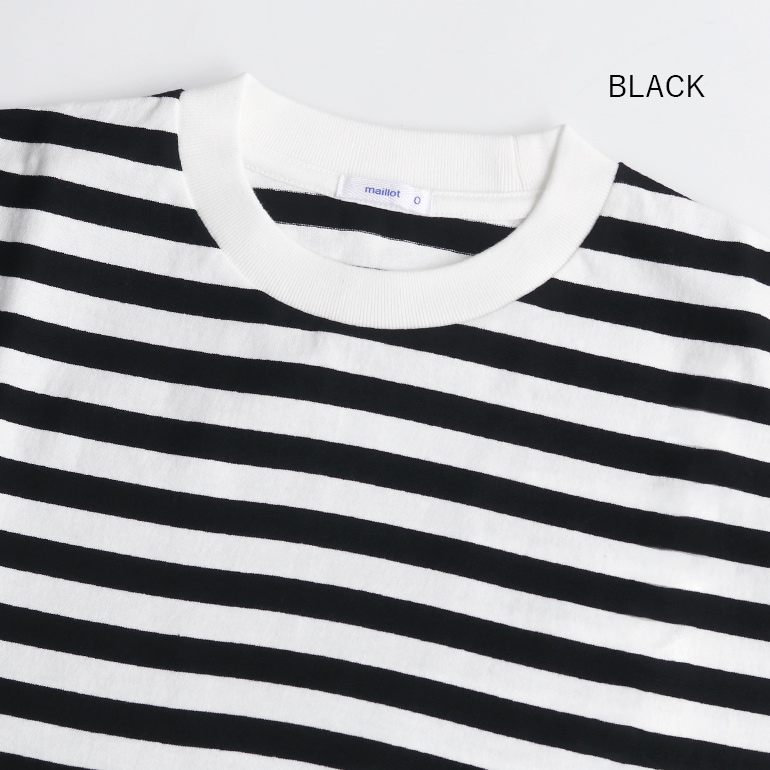 【取扱い終了/セール】maillot マイヨ｜Tube Border S/S-Tee　BLACK