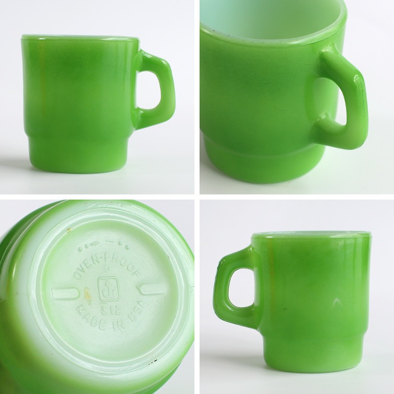 VINTAGE｜Fire-King スタッキングマグ【Green】B