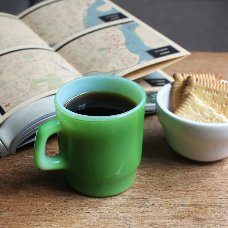 VINTAGE｜Fire-King スタッキングマグ【Green】B