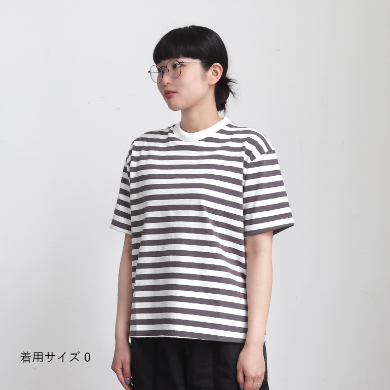 【取扱い終了/セール】maillot マイヨ｜Tube Border S/S-Tee　CHARCOAL