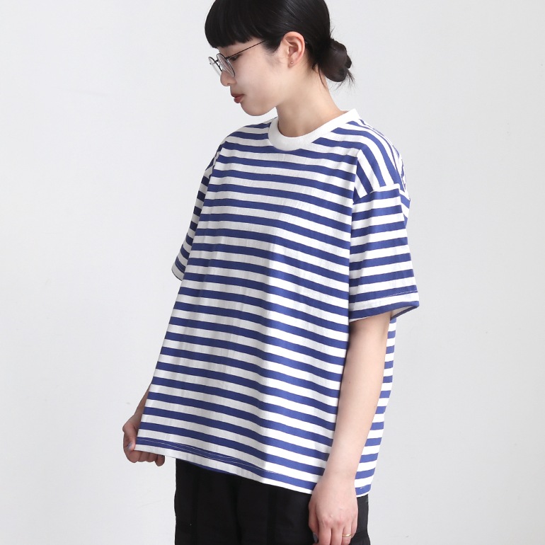 【取扱い終了/セール】maillot マイヨ｜Tube Border S/S-Tee　CHARCOAL