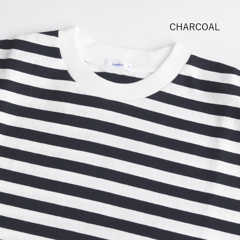 【取扱い終了/セール】maillot マイヨ｜Tube Border S/S-Tee　CHARCOAL