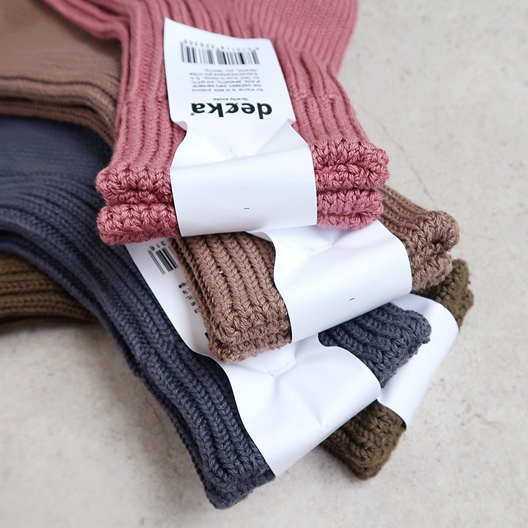 decka quality socks デカクォリティソックス｜Low Gauge Rib Socks Short Length(2nd Collection) フラミンゴ