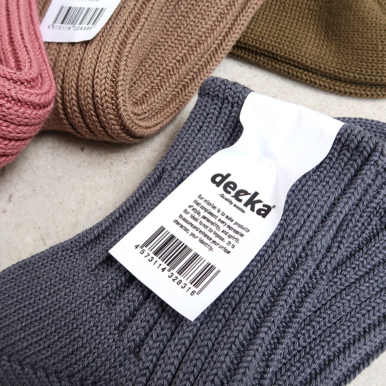 decka quality socks デカクォリティソックス｜Low Gauge Rib Socks Short Length(2nd Collection) フラミンゴ