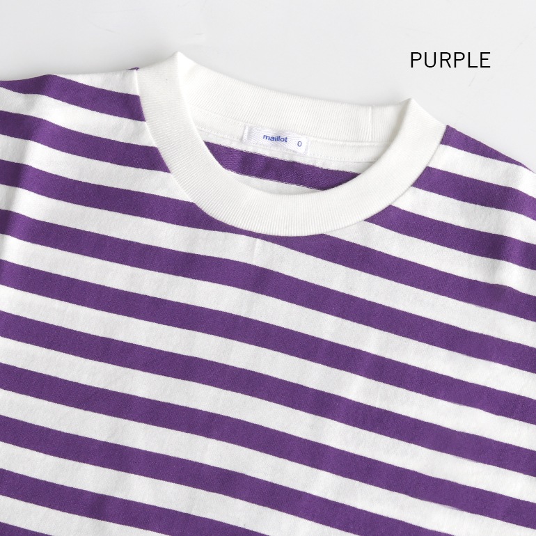 【取扱い終了/セール】maillot マイヨ｜Tube Border S/S-Tee　PURPLE