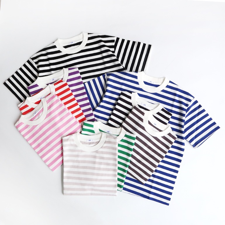 【取扱い終了/セール】maillot マイヨ｜Tube Border S/S-Tee　PURPLE