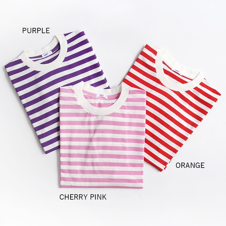 【取扱い終了/セール】maillot マイヨ｜Tube Border S/S-Tee　PURPLE