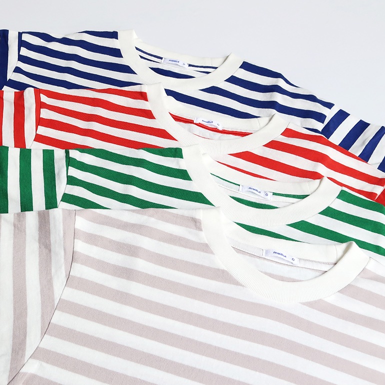 【取扱い終了/セール】maillot マイヨ｜Tube Border S/S-Tee　PURPLE