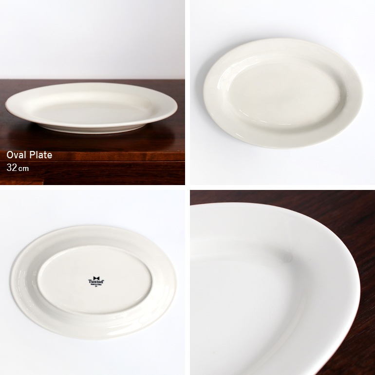 Tuxton タクストン｜Eggshell Oval Plate 32cm