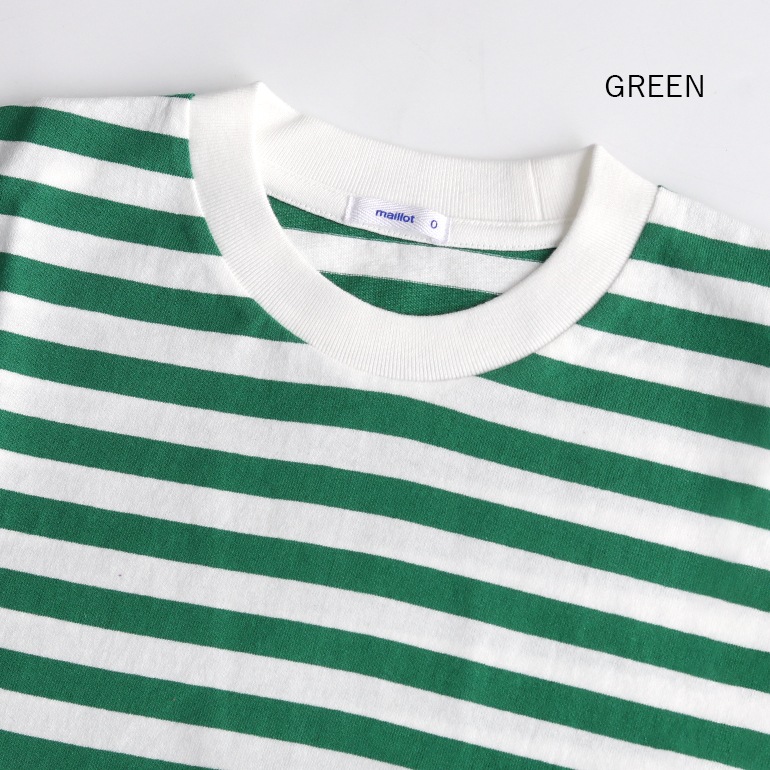 maillot マイヨ｜Tube Border Long S/S-Tee　GREEN