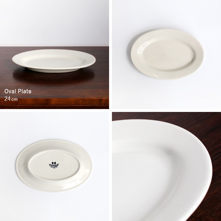 Tuxton タクストン｜Eggshell Oval Plate 24cm
